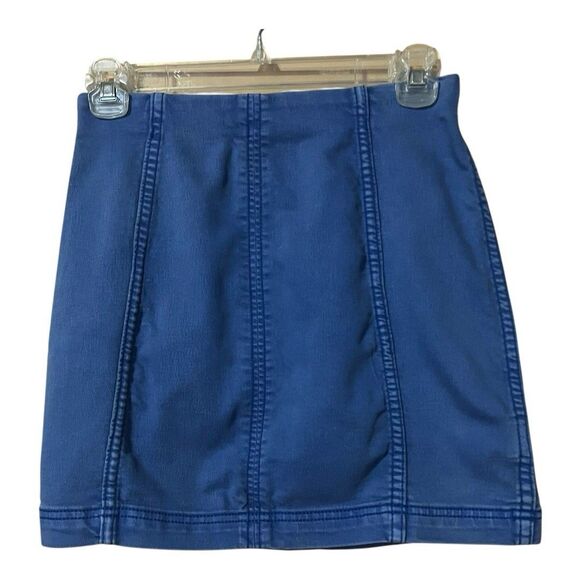 Free People Womens Size 0 Blue Modern Femme Denim Mini Skirt - Picture 1 of 3